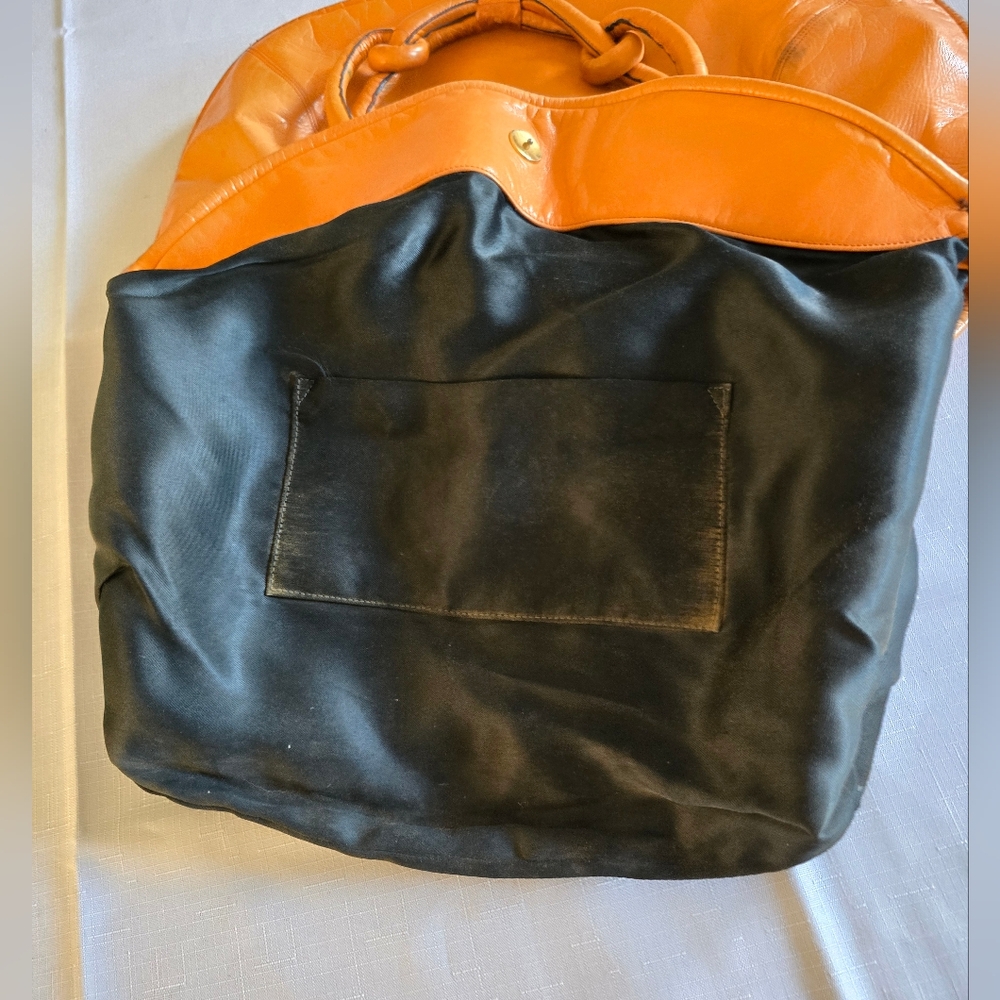 Giovanni Raspini Italian Leather Hobo Creation Ema GG Glossy Apricot Purse Vtg - Picture 10 of 16